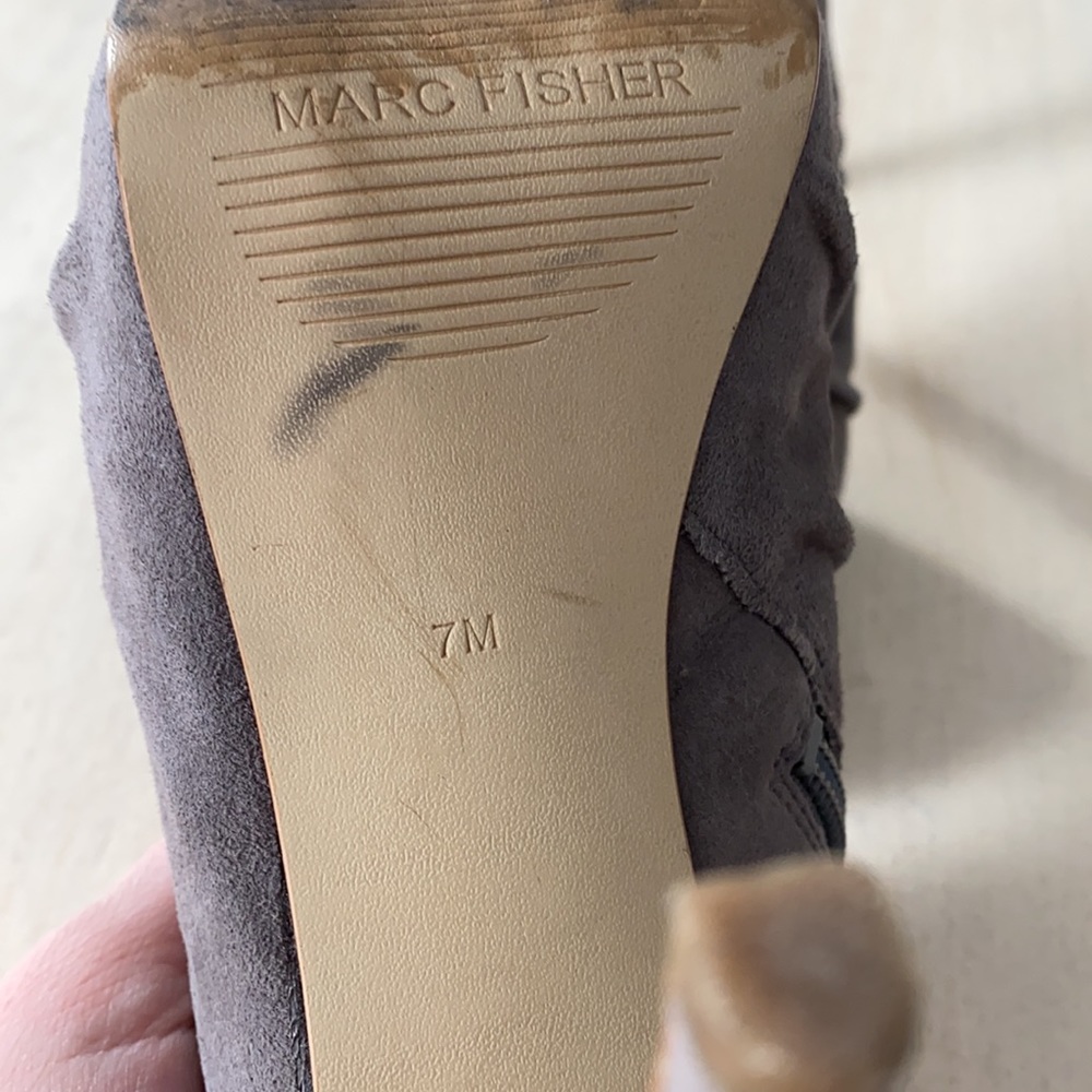Marc fisher Clearly gray suede open toe platform heels 7 - Picture 7 of 8